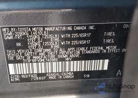 2021 Toyota Rav4 Xle from USA, damaged, VIN 2T3P1RFV0MC140989
